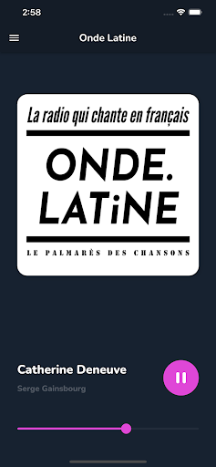 Android application Onde Latine radio screenshort