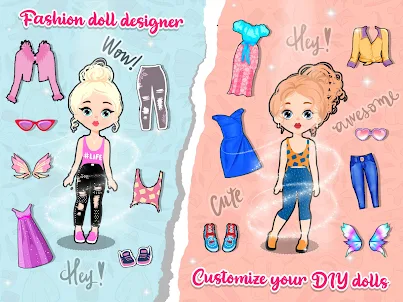 Paper Doll DIY Game for Girls
