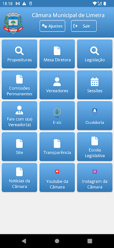 Android application Câmara Municipal de Limeira screenshort