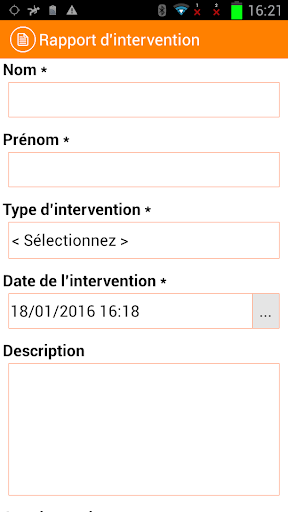 Android application eSafeMe FORMS screenshort