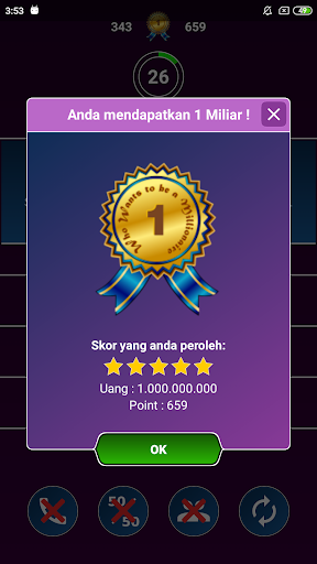 Android application Kuis Millionaire Indonesia screenshort