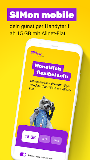 Android application SIMon mobile-App screenshort