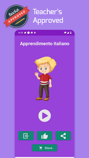 Android application Learn Italian for kids screenshort