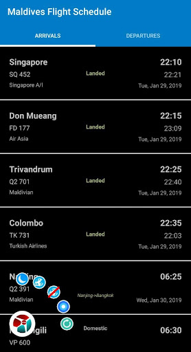Android application Maldives Flight Schedule Pro screenshort