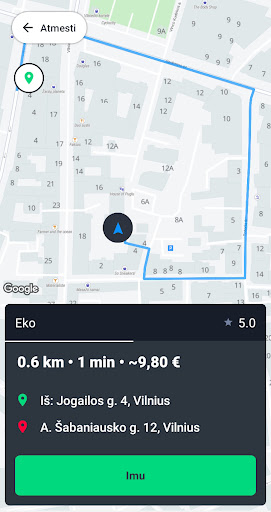 Android application ETRANSPORT - Vairuotojams screenshort