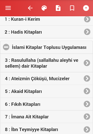 Android application Kuran-i Kerim, Hadis Kitapları screenshort