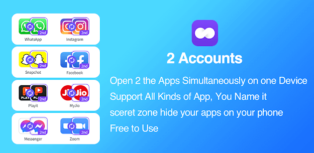 2Accounts Dual Apps Space v3.6.9 Mod Apk (Unlocked VIP) For Android 5