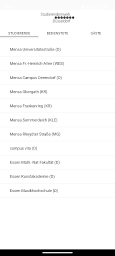 Android application Mensa Studierendenwerk Düsseld screenshort