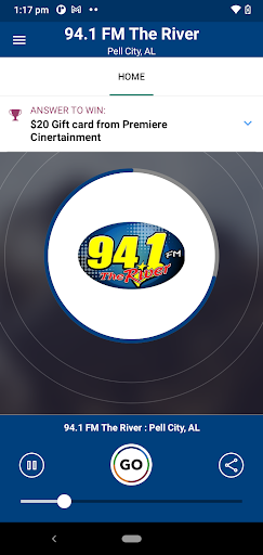 Android application 94.1 FM The River screenshort