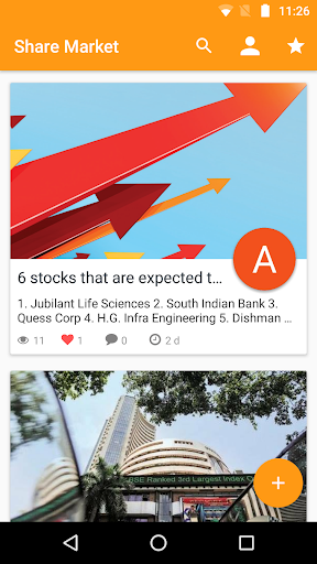 Android application Share Market Social screenshort