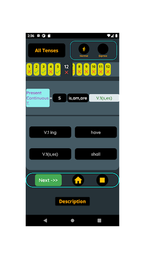 Tense games Screen 2