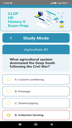 CLEP US History II Exam Prep Screen 3