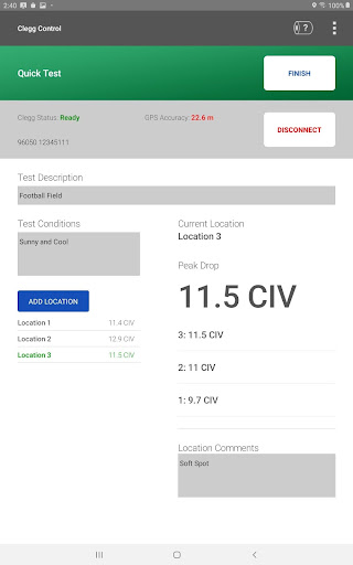 Clegg Control Screen 3