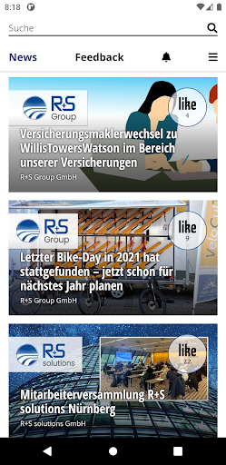 Android application R+S Group Mitarbeiter-App screenshort