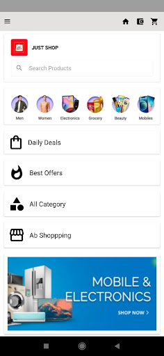 JUST SHOP Screen 2