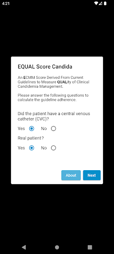 Android application EQUAL Score Candida screenshort