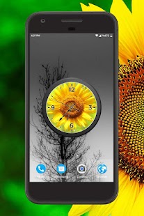 Sun Flower Clock Live Wallpape Screenshot