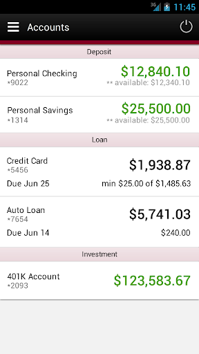 Android application Needham Bank Mobile Banking screenshort