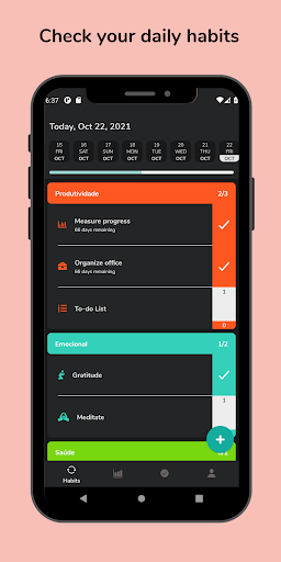 Android application Habitude - Daily Habit Tracker screenshort
