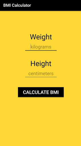 Android application BMI Calculator screenshort