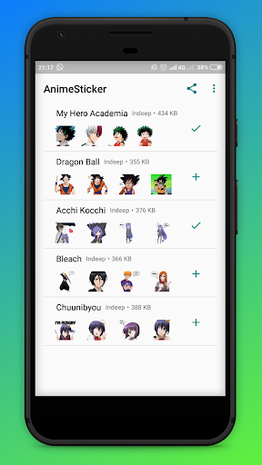 Android application Cute Anime wastickers screenshort