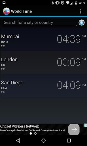 World Time Screen 3