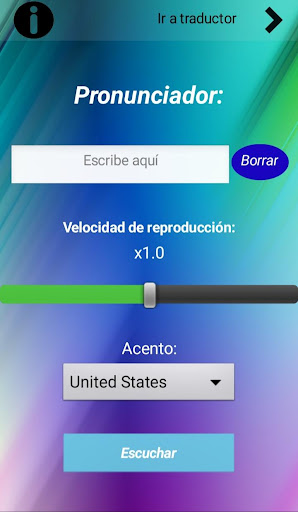 Android application Pronunciador (Inglés) screenshort
