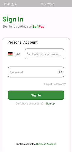Android application SafiPay screenshort