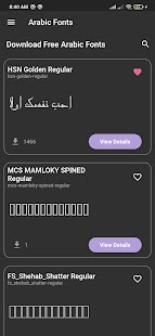 Arabic Fonts Screenshot