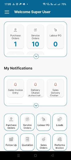 Android application New Horizon ERP screenshort