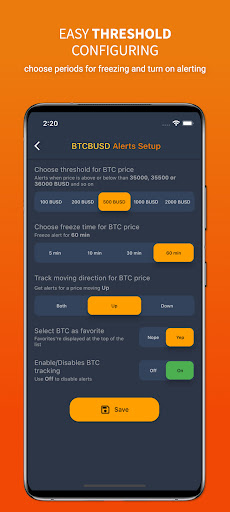 Crypto Alerts - Currency Tools Screen 3