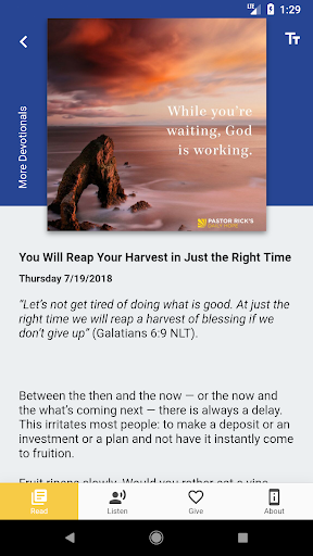 Android application Pastor Rick's Daily Hope screenshort