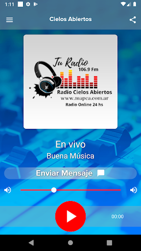 Android application cielos abiertos screenshort
