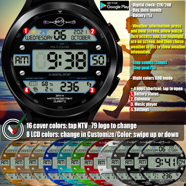 NTV517 - Digital watch face - New - (Android)