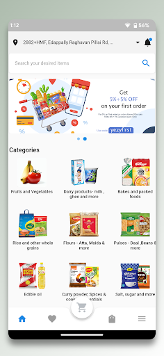 Android application Yezycart Easy & Fast Groceries screenshort