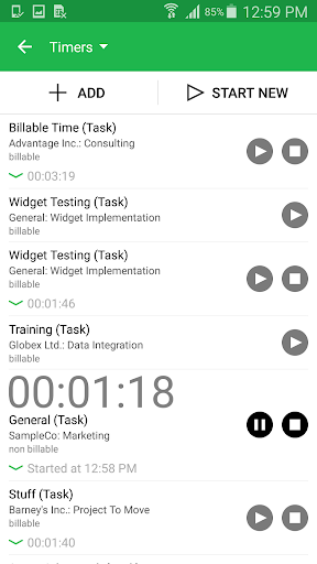 Nexonia Timesheets Screen 2