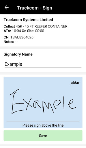Truckcom Driver Screen 3