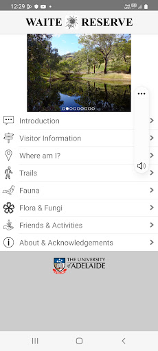Android application Waite Conservation Reserve screenshort