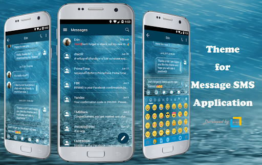 SMS Messages Bubble Rain Theme Screenshot 1 - AppWisp.com
