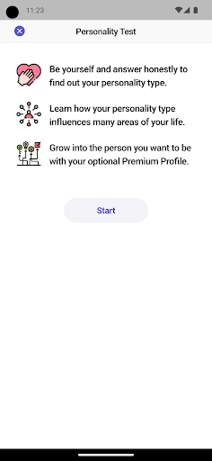 The 16 personality Test Screen 3