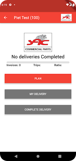 Android application SAC Delivery screenshort