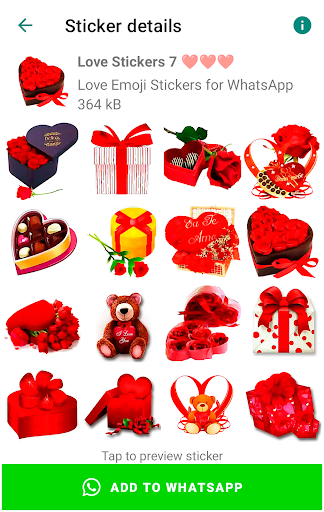Android application Love Emoji Stickers screenshort