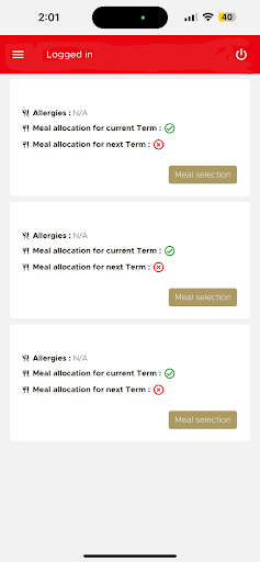 St. Georges Canteen App Screen 3