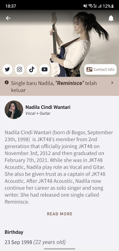 JKT48 Acoustic Fan App Screen 3
