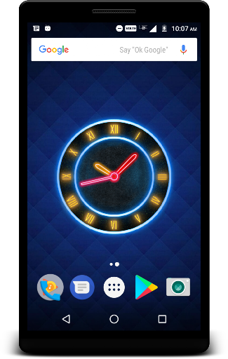 Neon Clock Live Wallpaper Screenshot 1 - AppWisp.com