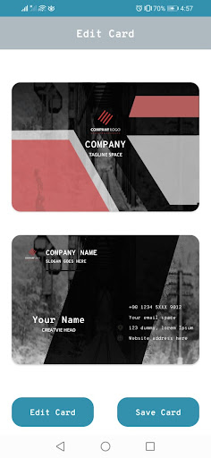Poster creation&visiting card Screen 2