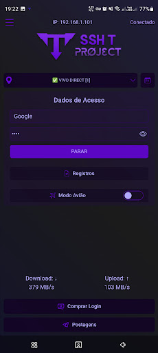 Android application SSH T PROJECT VPN screenshort