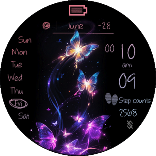 BFF10- Neon Art Pink Butterfly logo