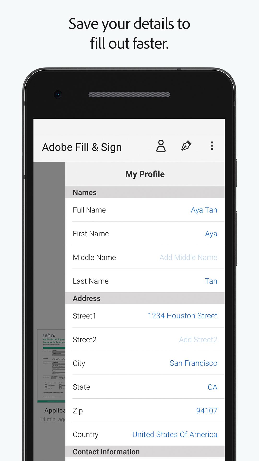 Android application Adobe Fill & Sign: Easy PDF Doc & Form Filler. screenshort