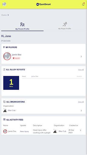 Android application MySportSmart screenshort